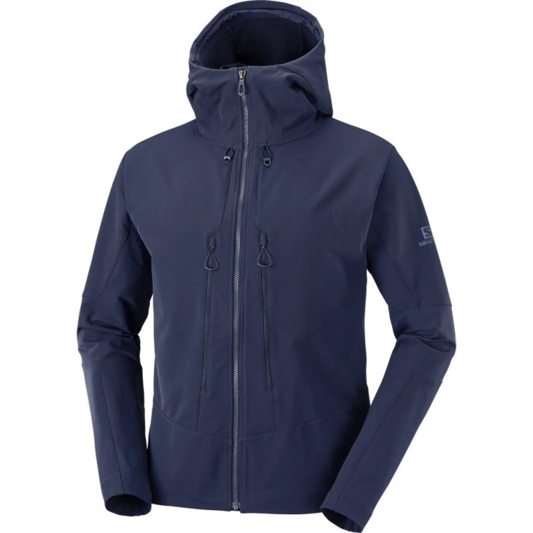 Navy Salomon Outpeak Softshell Full Zip Men's Jackets | PH 96024P